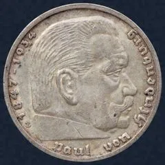 5 Reichsmark 1938 E Hindenburg