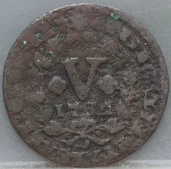 5 Reis 1732 Portugal — Koper voorzijde
