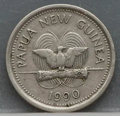 5 Toea 1990 Papoea-Nieuw-Guinea Cupronikkel voorzijde
