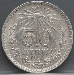 50 Centavos 1944 Mexico — Zilver voorzijde, Zilver 0.720