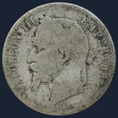 50 Centimes 1865 A Frankrijk Zilver