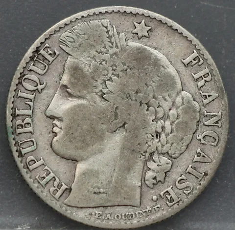 50 Centimes 1895 Frankrijk Zilver