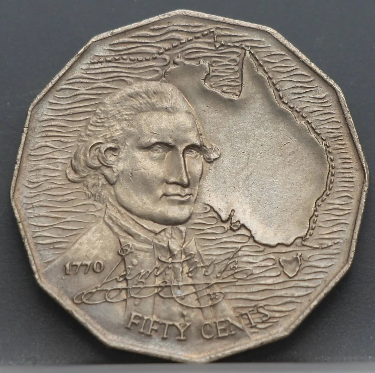 50 Cents 1970 Australië — Cupronikkel voorzijde