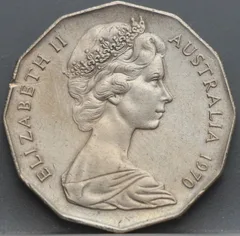 50 Cents 1970 Australië — Cupronikkel achterzijde