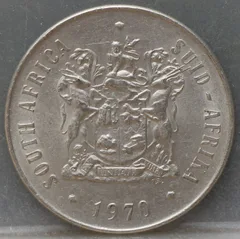 50 Cents 1970 Zuid-Afrika – Nikkel achterzijde