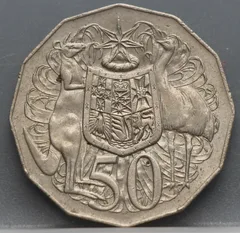 50 Cents 1971 Australië — Cupronikkel voorzijde