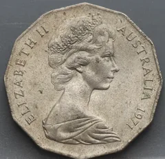 50 Cents 1971 Australië — Cupronikkel achterzijde