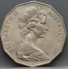 50 Cents 1971 Australië — Cupronikkel achterzijde