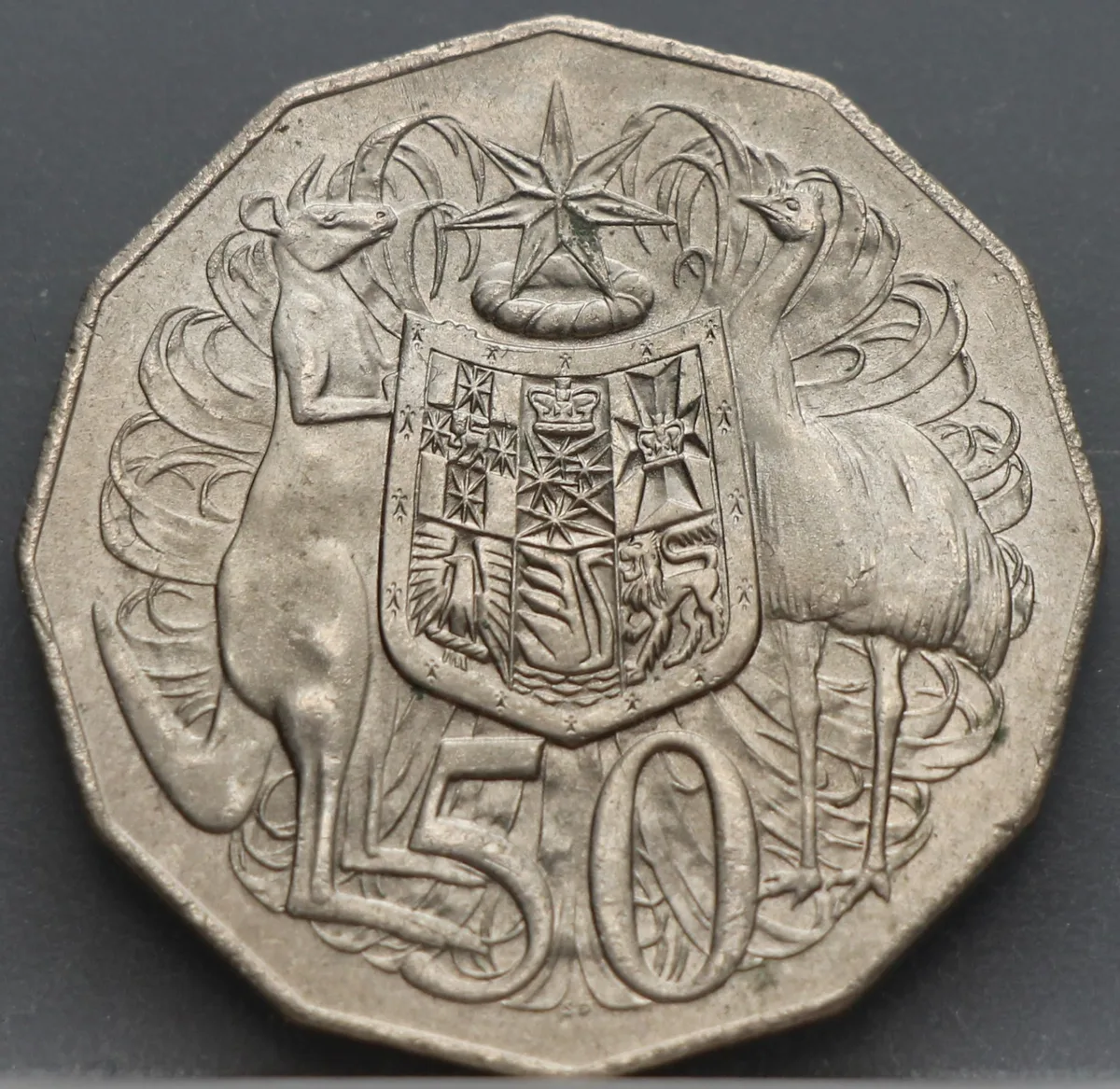 50 Cents 1974 Australië — Cupronikkel voorzijde