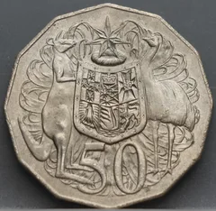 50 Cents 1974 Australië — Cupronikkel voorzijde