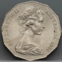 50 Cents 1974 Australië — Cupronikkel achterzijde