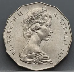 50 Cents 1977 Australië — Cupronikkel achterzijde