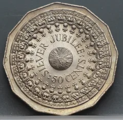 50 Cents 1977 Australië — Silver Jubilee Cupronikkel voorzijde
