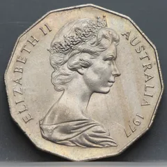 50 Cents 1977 Australië — Silver Jubilee Cupronikkel achterzijde