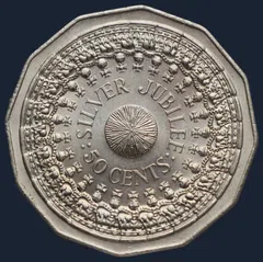50 Cents 1977 Australië — Silver Jubilee Cupronikkel