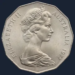 50 Cents 1977 Australië — Silver Jubilee Cupronikkel