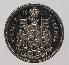 50 Cents 1980 Canada — Nikkel voorzijde