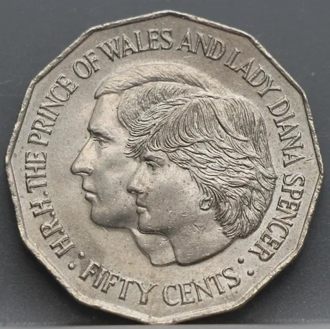 50 Cents 1981 Australië — Huwelijk Prins Charles & Lady Diana
