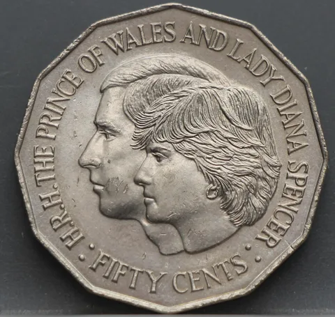 50 Cents 1981 Australië — Huwelijk Prins van Wales & Lady Diana