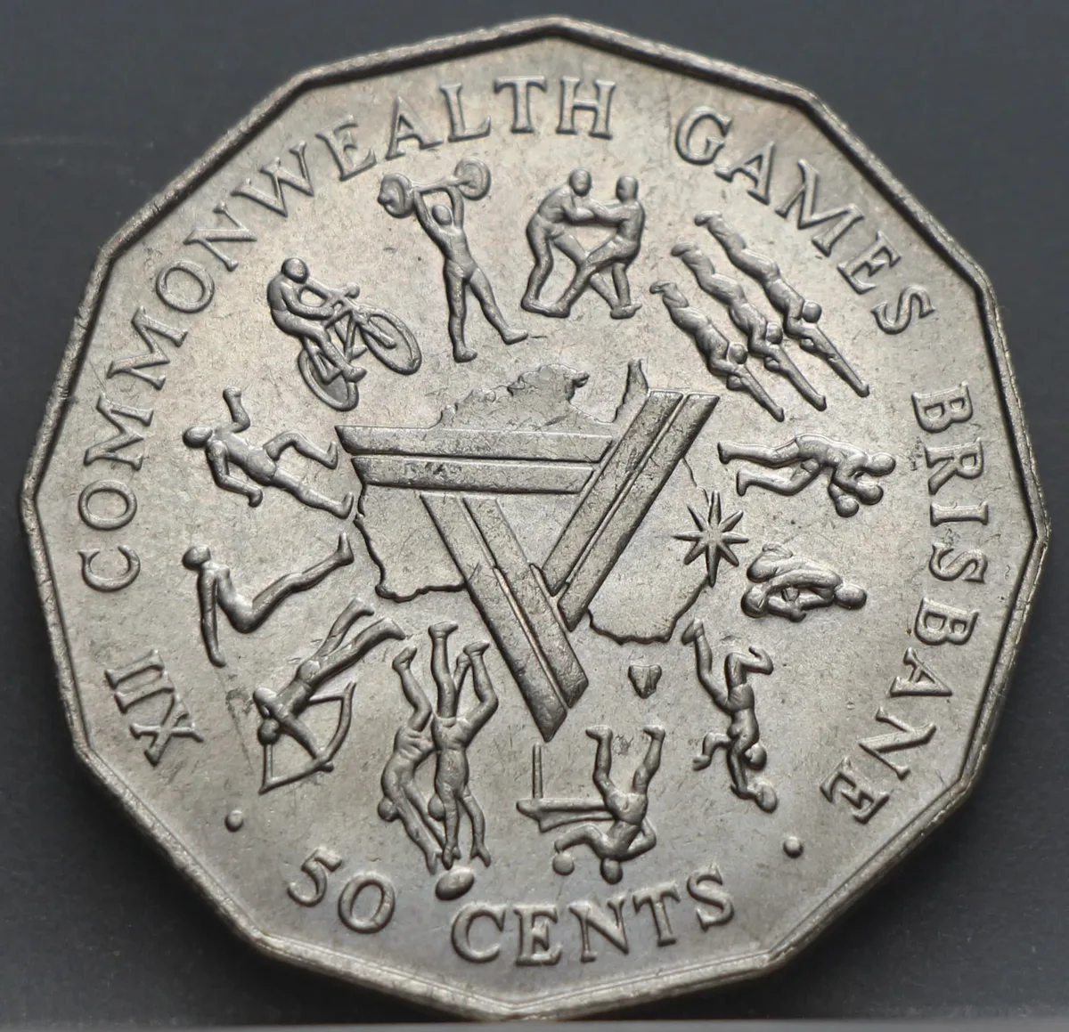 50 Cents 1982 Australië — XII Commonwealth Games Brisbane voorzijde, Cupronikkel