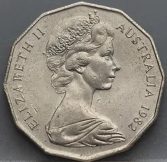 50 Cents 1982 Australië — XII Commonwealth Games Brisbane achterzijde, Cupronikkel