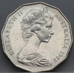 50 Cents 1982 Australië — XII Commonwealth Games Brisbane achterzijde, Cupronikkel