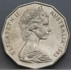 50 Cents 1983 Australië — Cupronikkel achterzijde