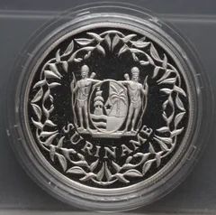 50 Gulden 1988 Suriname — Zilver achterzijde, Zilver (Ag 925)