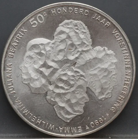 50 Gulden 1990 Vier Vorstinnen — Zilver