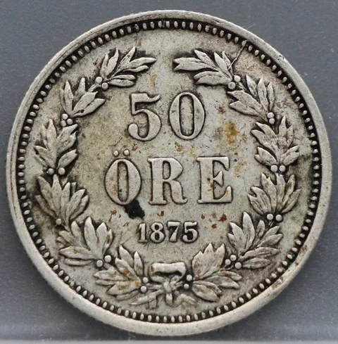 50 Öre 1875 Zweden — Zilver