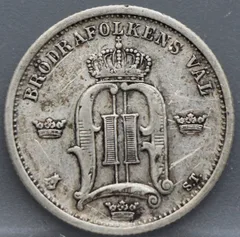 50 Öre 1875 Zweden — Zilver achterzijde