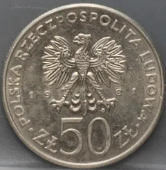 50 Zlotych 1981 Polen — Cupronikkel achterzijde