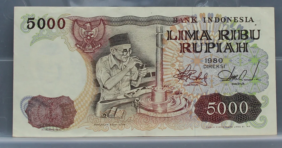 5000 Rupiah 1980 Indonesië voorzijde