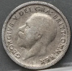 6 Pence 1927 Verenigd Koninkrijk — Zilver voorzijde, Zilver .500