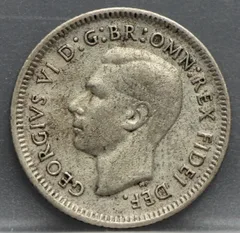 6 Pence 1951 Australië — Zilver voorzijde, Zilver .500
