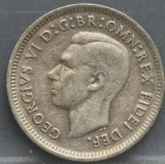 6 Pence 1951 Australië — Zilver .500 voorzijde