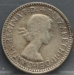 6 Pence 1955 Australië — Zilver .500 voorzijde