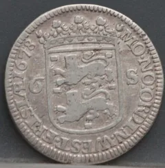 6 Stuiver 1678 Scheepjesschelling — West-Friesland (Enkhuizen) achterzijde, 6 Stuiver (Scheepjesschelling)