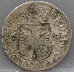 6 Stuiver 1686 — Rijderschelling Nijmegen achterzijde, 6 Stuiver (Rijderschelling)