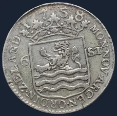 6 Stuiver 1758 Zeeland = scheepjesschelling 1758
