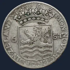 6 Stuiver 1763 Zeeland - scheepjesschelling 1763