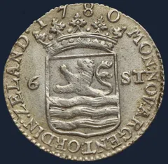 6 Stuiver 1780 Zeeland - scheepjesschelling 1780