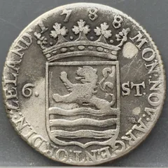 6 Stuiver 1788 Zeeland — Scheepjesschelling achterzijde, zilver