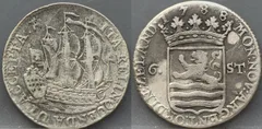 6 Stuiver 1788 Zeeland — Scheepjesschelling detail 2, zilver