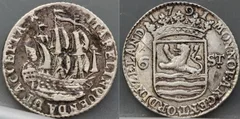 6 Stuiver 1791 Zeeland Zilver — Scheepjesschelling detail 2