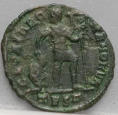 AE Follis 367-370 Valens — Thessalonica voorzijde, brons