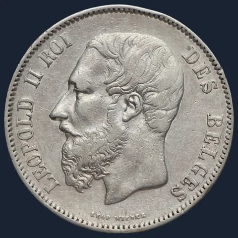 België 5 francs 1874 Leopold II