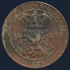 ½ Cent 1908 - Nederlands-Indië