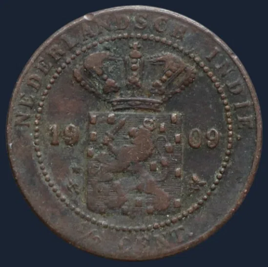 ½ Cent 1909 Nederlands-Indië