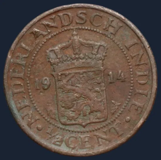 ½ Cent 1914 — Nederlands-Indië